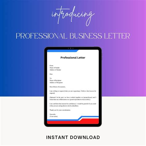 Professional Business Letter Sample with Examples [Word] – Template1Minute