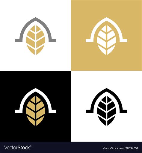 Golden leaf logo design template elements Vector Image