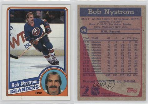 1984-85 Topps #98 Bob Nystrom New York Islanders Hockey Card | eBay