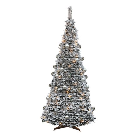 Pre-Lit 6ft Frosted Pop up Tree with Decorations