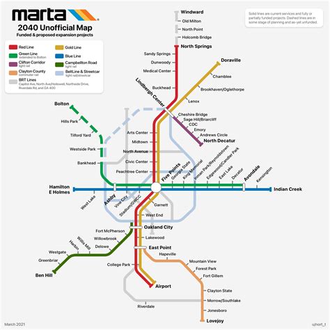 Atlanta's MARTA system in about 20 years, with currently planned ...