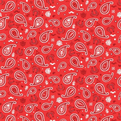 Red Bandana Fabric, Blender Fabric, Paisley Fabric, Howdy Pard'ner, Bandana D34-R, Freckle ...