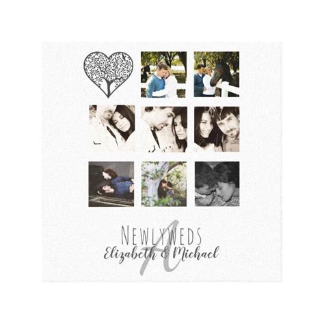 8 x PHOTO COLLAGE Newlyweds Personalized WEDDING Canvas Print | Zazzle.com