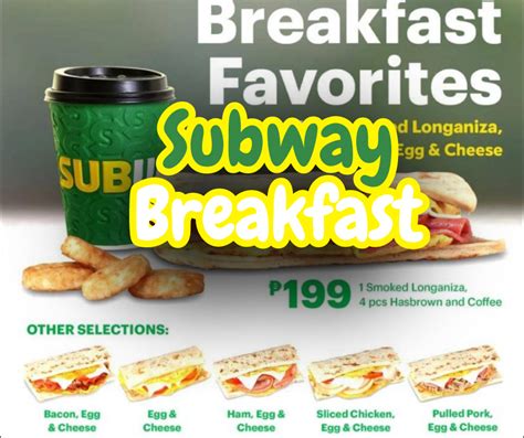 Subway Breakfast Menu Prices (2023) - SubwayMenu