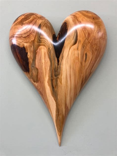 Wooden heart art wall wood carving perfect Wedding gift present