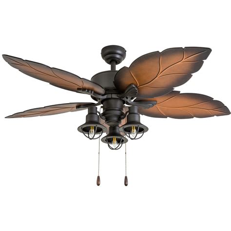 Prominence Home 50653-35 Ocean Crest Tropical 52-Inch Tropical Bronze Indoor Ceiling Fan ...