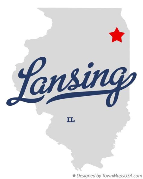 Map of Lansing, IL, Illinois