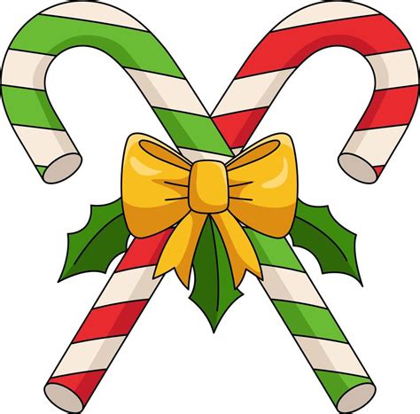 Christmas Candy Cane Cartoon Colored Clipart 10789309 Vector Art at ...