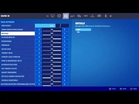 How to turn your fortnite reticle on/off - YouTube