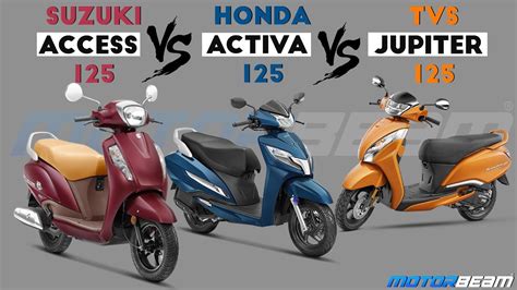 three scooters are shown side by side with the words honda and activa