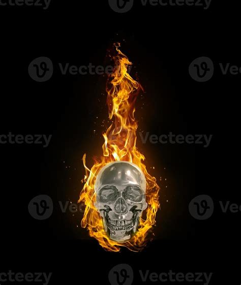 Fire skull on black background 11073969 Stock Photo at Vecteezy