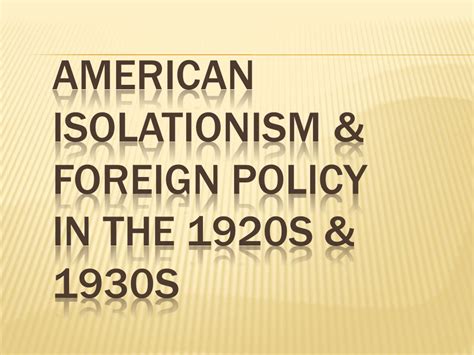 Isolationism 1920s