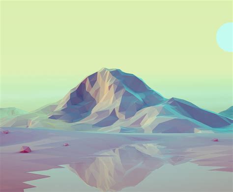 2520x2080 Resolution Low Poly Sunrise Mountain Portrait 2520x2080 Resolution Wallpaper ...