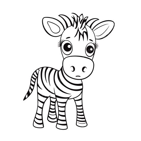 Free Baby Zebra Coloring Pages Outline Sketch Drawing Vector, Baby ...