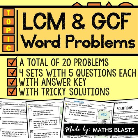 GCF and LCM Word Problems | Made By Teachers