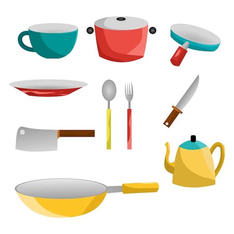 Premium Vector | Set of kitchen equipment vector illustration