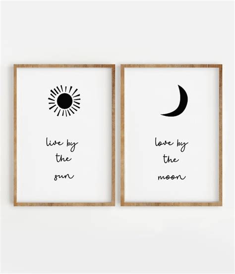 Live by the Sun Love by the Moon Print Set of 2 Inspirational | Etsy