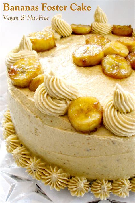 Vegan Bananas Foster Cake Recipe with Caramel Frosting