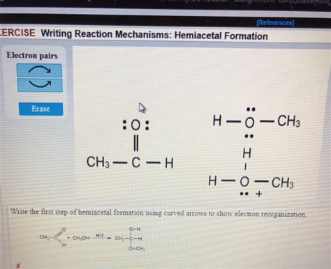 Solved Write the first step of hemiacetal formation using | Chegg.com