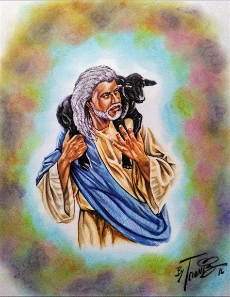 Black Jesus Drawing by Travis Evans | Pixels