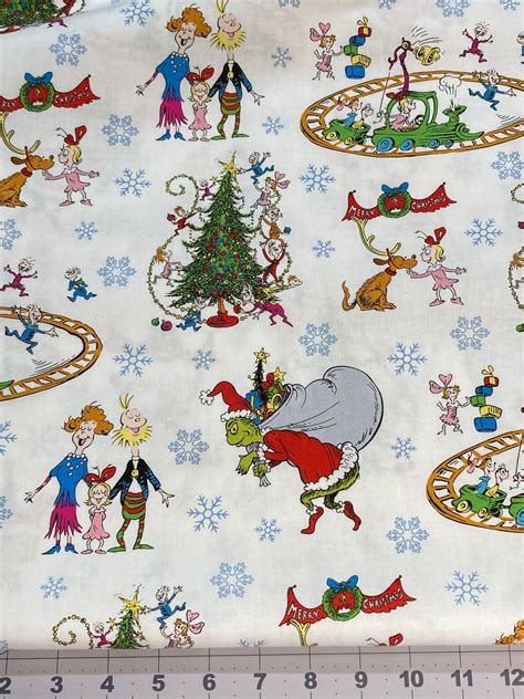 Grinch Christmas character fabric Fat quarters 1/2 yard | Etsy