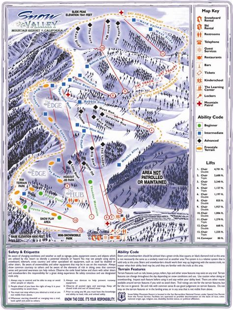 Snow Valley Ski Trail Map - 35100 Highway 18 Running Springs CA 92382 • mappery