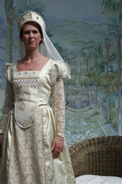 A Tudor wedding dress for hire or sale. Please see our website for details on antixfancydress.co.uk