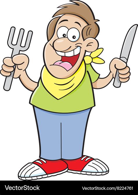 Cartoon hungry man Royalty Free Vector Image - VectorStock