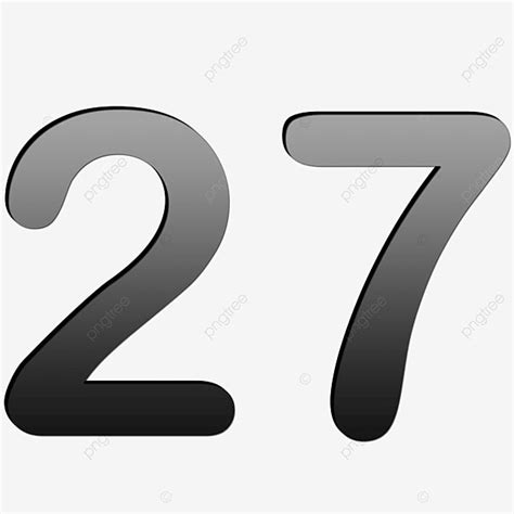 Number 27 Clipart Transparent Background, Black Number 27 Plastic Texture, 27, Technology, Font ...