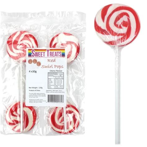 Red Swirl Lollipops (Pack of 4) | Bulk Candy, Lollies & Chocolates ...