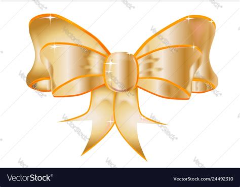 Golden bow Royalty Free Vector Image - VectorStock