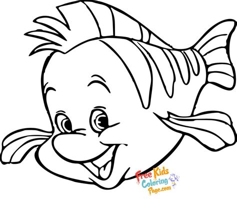 Printable the little mermaid flounder coloring pages