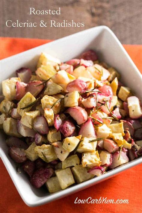 Roasted Celery Root and Radishes | Low Carb Yum