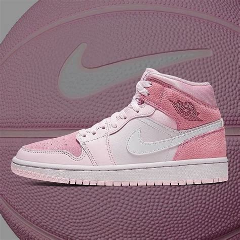 Air Jordan 1 Mid Digital Pink Womens Basketball Shoes CW5379-600 AJ1 ...