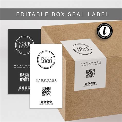 Box Seal Label Template, Editable Box Sticker, Modern Packaging Design ...