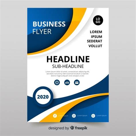 Modern business flyer template with abstract design Free Vector | Brochure design template ...