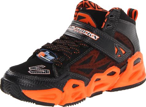 Amazon.com | Skechers Kids 95775L Hoopz Basketball Sneaker, Black/Orange, 11 M US Little Kid ...