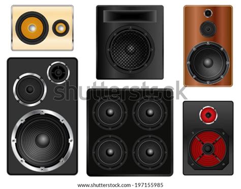 Different Types Audio Speaker Cabinets Vector Stock Vector (Royalty ...