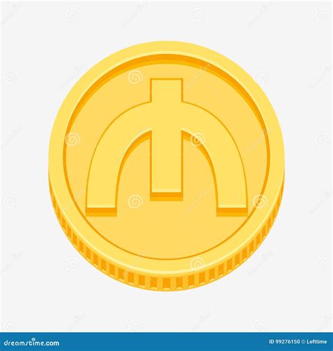 Azerbaijani Manat Symbol on Gold Coin Stock Vector - Illustration of circle, coin: 99276150