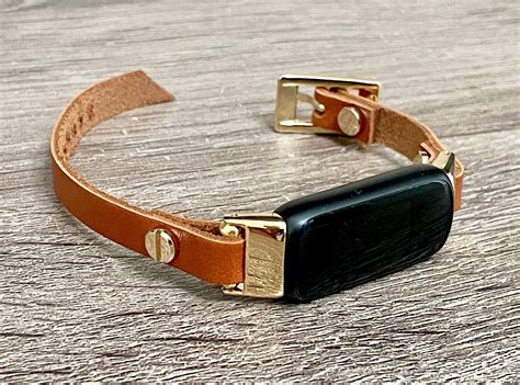 Minimalist Wear Fitbit Luxe Band Brown Leather Luxe Bracelet Slim Fitbit Luxe Strap Women Style ...