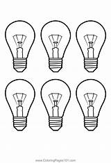 Colorful Bulb Coloring Page For Kids  Free Lamps Printable sketch template