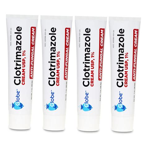 Buy Globe (4 Pack) Clotrimazole Cream 1% (1 oz) Relieves The , Burning ...