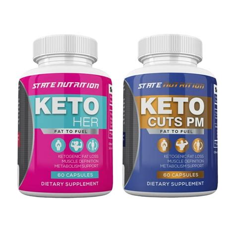 Keto Diet Pills for Women, Ketogenic Supplements Keto Her and Keto Cuts PM - Walmart.com ...