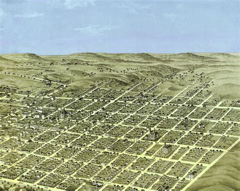 Leavenworth, Kansas in 1869 - Bird's Eye View Map, Aerial Map, Panorama ...