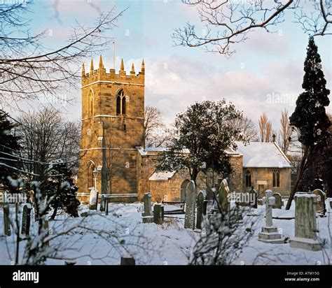 English country church in snow Stock Photo - Alamy