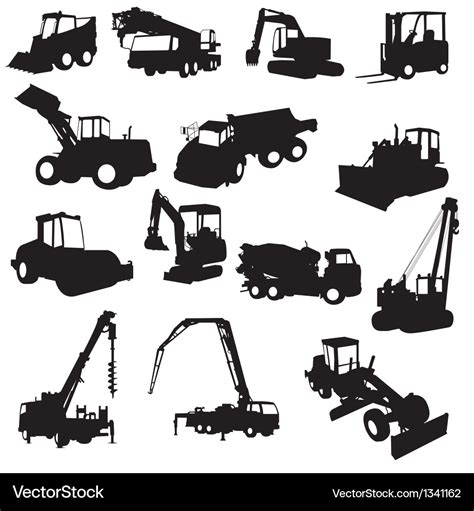 Silhouette of construction machines Royalty Free Vector