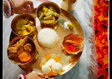 Recipe: Delicious Bengali thali mutton kosa with plain rice, vegetable curry,alu posto,rasogolla ...