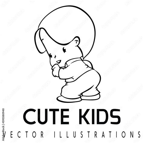 Cute kids vector illustrations designs Stock Vector | Adobe Stock