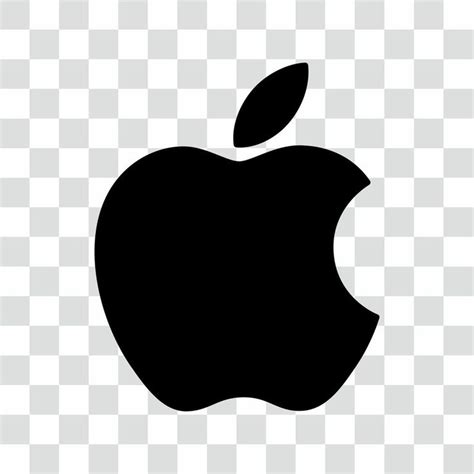 Black Apple Logo on Transparent Background