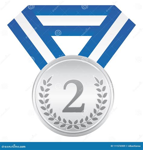 Silver Medal. 2nd Place. Award Ceremony Icon. Stock Vector - Illustration of champion, game ...